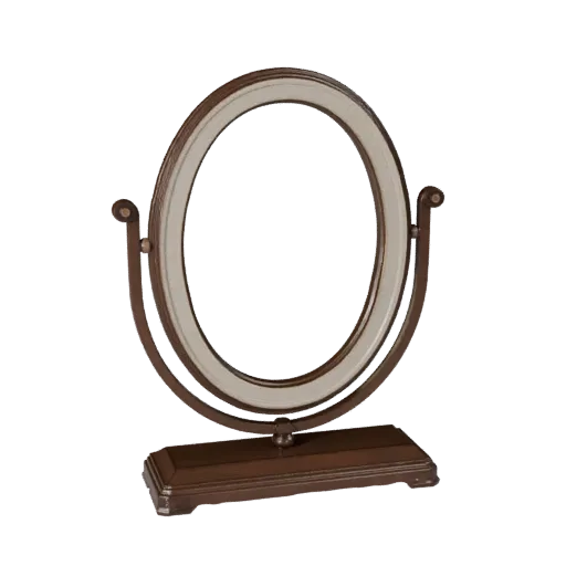 Luxury Mirror Realistic 3D model, living room, three-quarter studio render, ceramic detail.