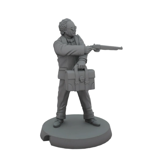 Professor with Shotgun and Briefcase Miniature