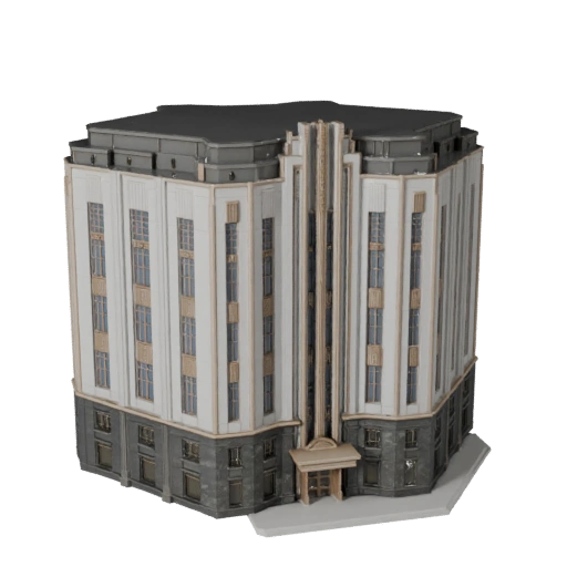 Modèle 3D de Façade Art Déco - Atout Réaliste pour Archviz
