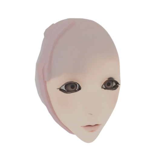 Anime Girl Head with Pink Hair