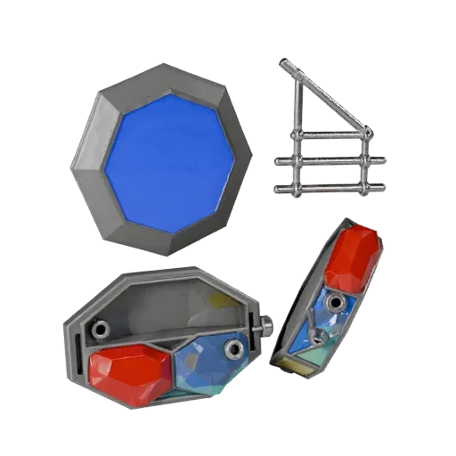 Geometric Brooch game ready 3D model, front view studio render, highlighting brooch seams, edges, and finish layers.