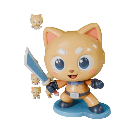 Cute Mascot Character product render 3D model preview showing pose, three-quarter view and surface detail