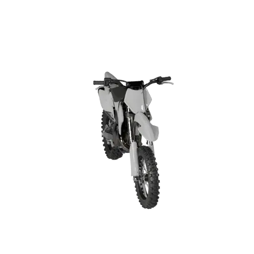 Dirt Bike 3D-Modell, Drei-Viertel-Spiel-Viewport, Unreal Engine-fähiges Fahrzeug-Asset mit Rahmenbalance, Radgröße und kompak