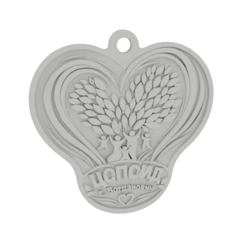 Heart Family Tree Pendant 3D Model