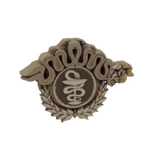 Caduceus Emblem with Laurel Wreath