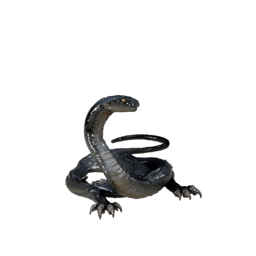 Mamba Noir Réaliste Modèle 3D - Actif PBR Riggué pour Jeux