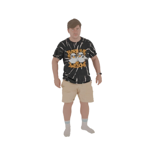 MrBeast Tie-Dye T-Shirt and Shorts 3D Model