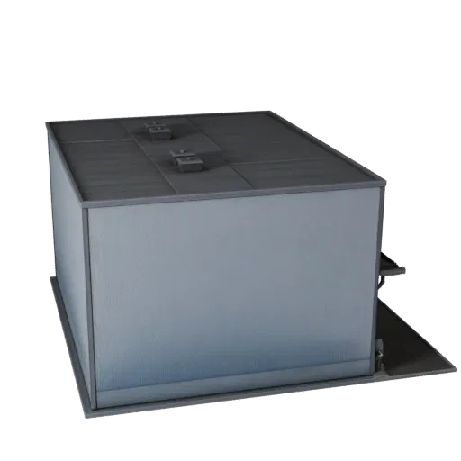 Industrial Warehouse low poly 3D model, game-ready exterior view, showing industrial building materials and architectural detail