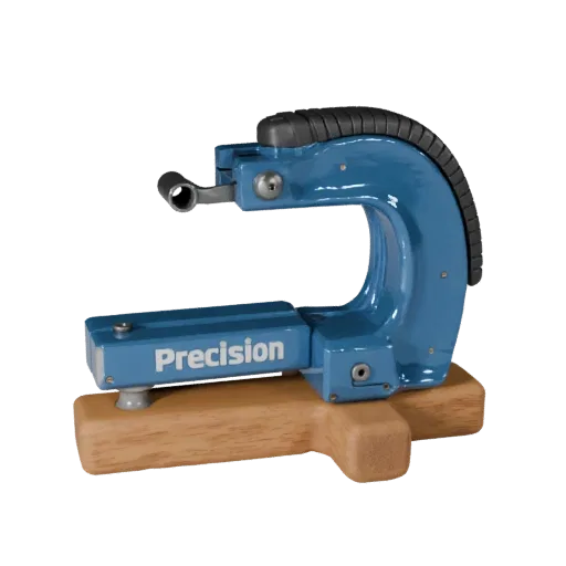 Precision Clamp Product Viz 3D model, three-quarter studio product render, showing painted metal, clear grip zones.