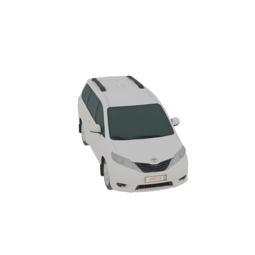 White Toyota Sienna Minivan 3D Model