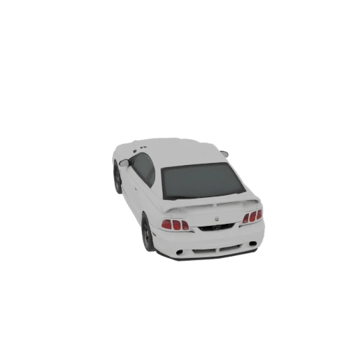 White 1996-2000 Ford Mustang GT Coupe 3D Model