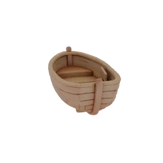 3D model of a wooden boat in children's style, side view