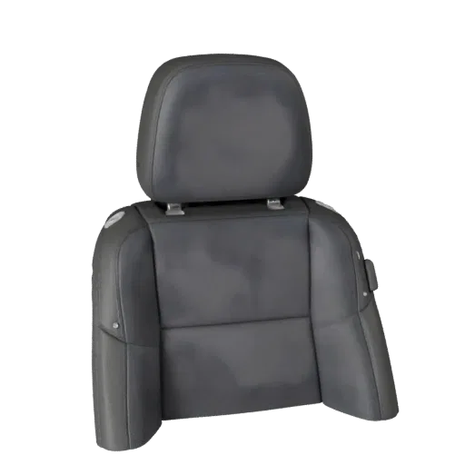 Modelo 3D de Asiento de Coche, vista de estudio a tres cuartos, activo de vehículo listo para animación con bordes limpios, l