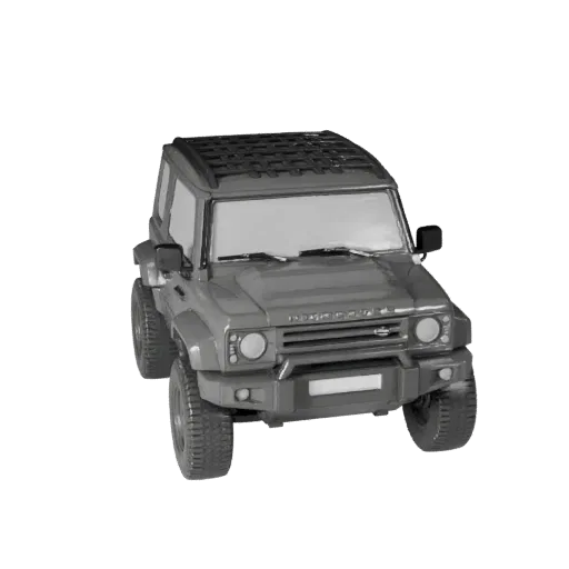 Modelo STL de SUV Todoterreno Land Imprimible, vista de exhibición isométrica, activo de vehículo listo para imprimir con alt