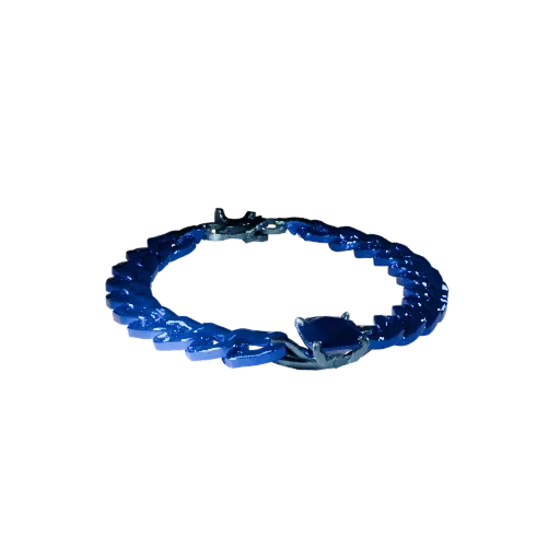 Sapphire Necklace game ready 3D model, close-up hero shot, with calibrated necklace silhouette and material reads.