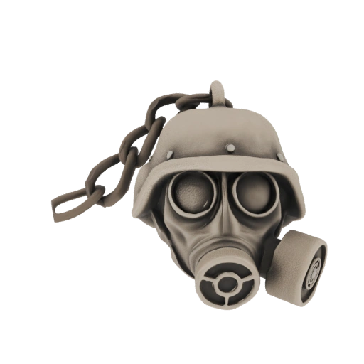WW1 Gas Mask Helmet Keychain