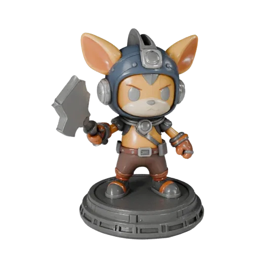Mascot Animal Figurine STL printable 3D model preview showing pose, three-quarter display angle