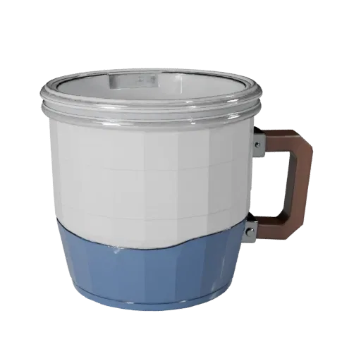 Minimal Mug Modular 3D model, isometric modular kit view, showing ceramic, recognizable everyday shapes.