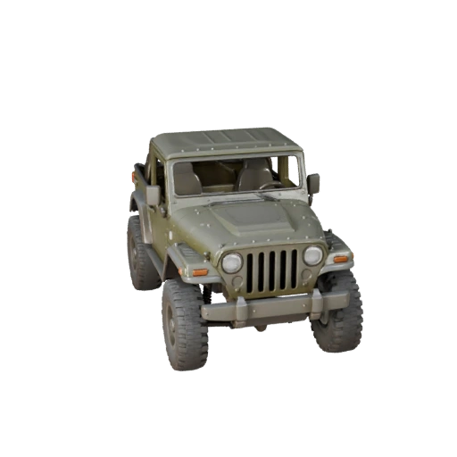 Jeep Militaire Prêt pour le Jeu 3D Modèle pour Utilisation en Temps Réel