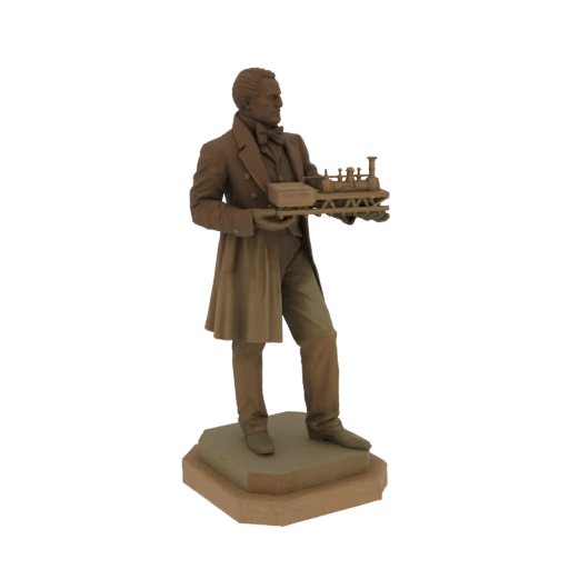 Victorian Gentleman with Locomotive Model