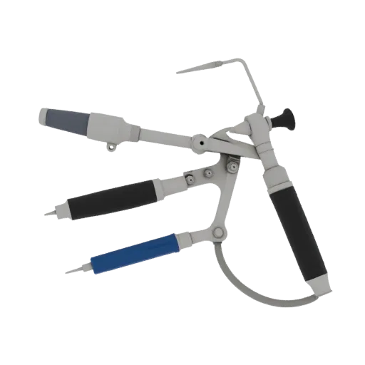 Dental Otoscope Realistic 3D model, three-quarter studio render, showing stainless steel, handheld tool scale.
