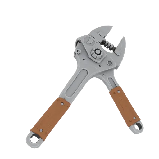 Heavy Duty Wrench Printable 3D model, isometric STL render, showing painted metal, functional silhouettes.