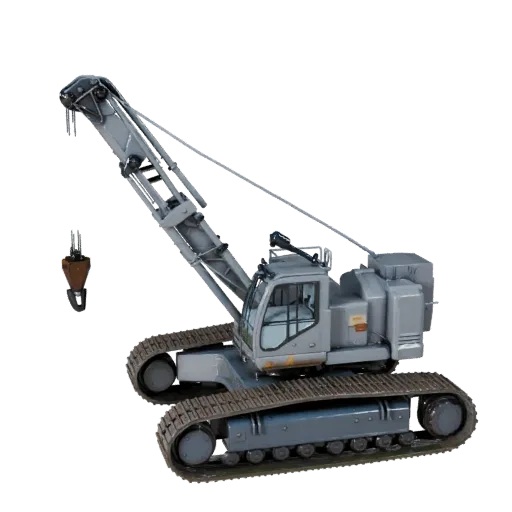 Mobile Crane Product Viz 3D model, three-quarter studio product render, showing painted steel, form detail.