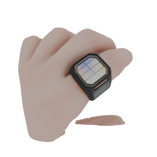 Futuristic Ring with Holographic Interface