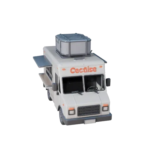 Modello STL Stampabile di Camioncino per Cibo - Esposizione da Collezione