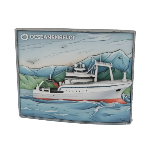 Ocean Fishing Trawler 3D Model