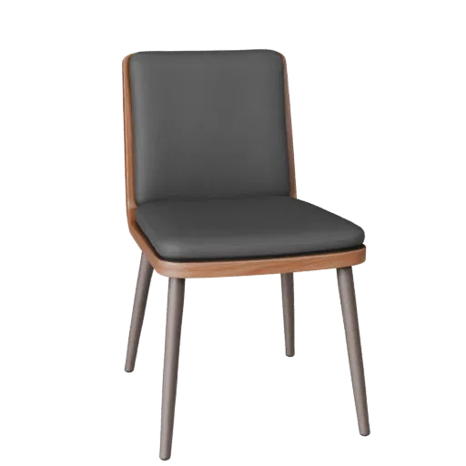Modern Accent Chair 3D model, home interior, three-quarter front view, Unreal Engine viewport, wood detail.