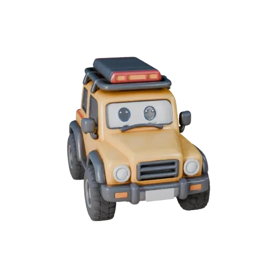Cartoon Off Road Suv 3D Model - Stylized Game Asset