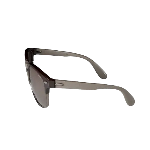 Sunglasses Glasses 3D model, three-quarter front view, Unity viewport, showing transparent lenses, face-worn scale.