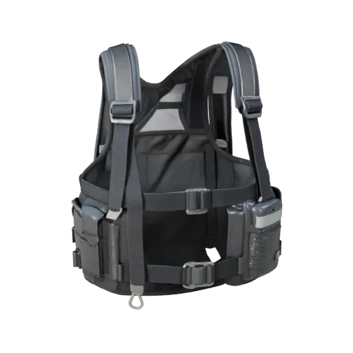 Warehouse Protective Harness 3D model, three-quarter studio product render, showing plastic shells, form detail.