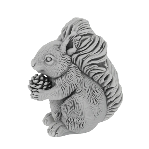 Squirrel with Pinecone Figurine