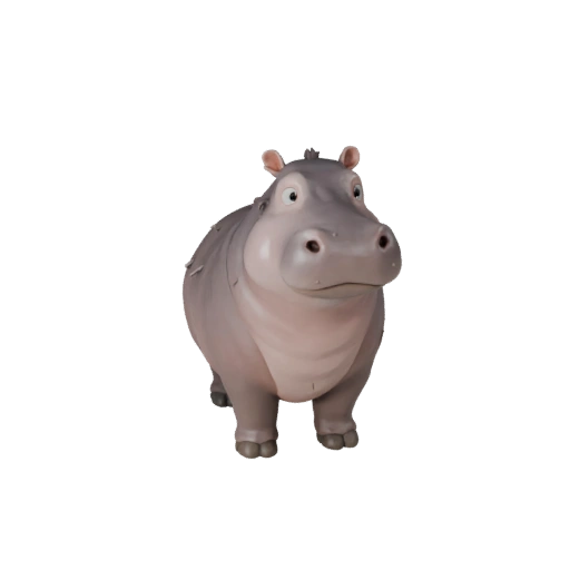 Modello 3D di Ippopotamo Cartone Animato - Asset Stilizzato per Animazione | Royalty-Free