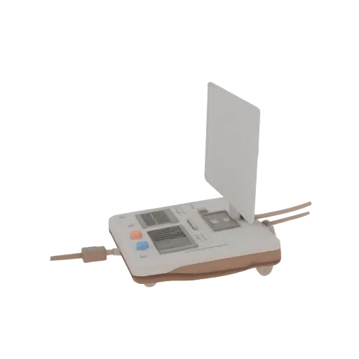 Nursing Training Monitor Printable 3D model, isometric STL render, showing neutral plastics, training device layout.