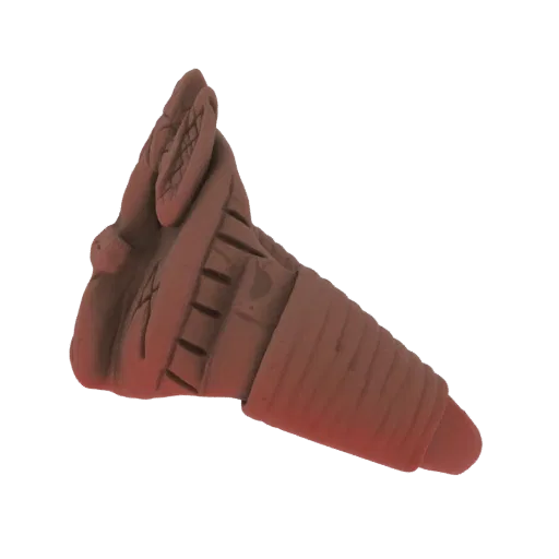 3D model of an ancient Egyptian scarab amulet with intricate carvings and a stone texture, set against a black background.
