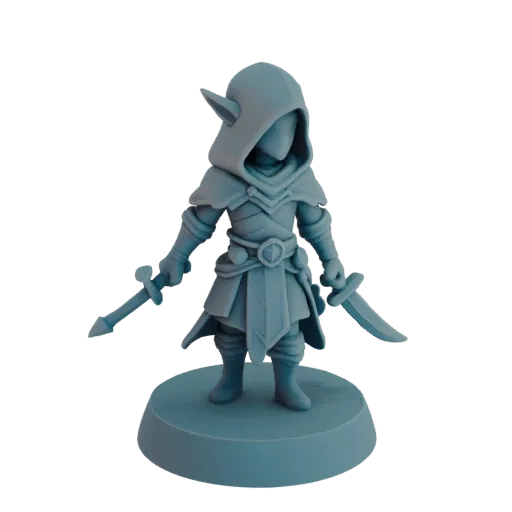 Fantasy Dark Elf Rogue Miniature STL - Guard