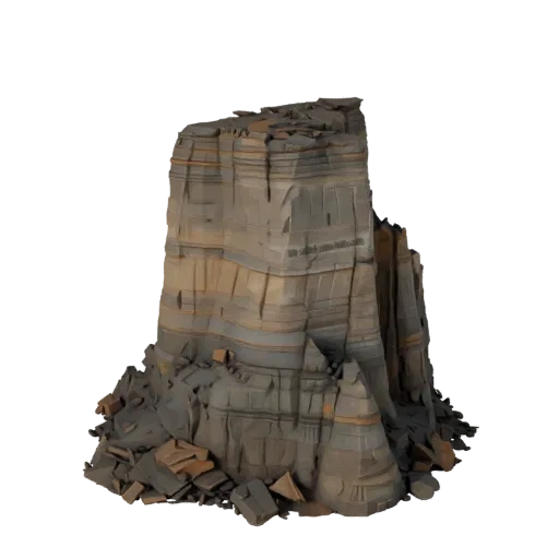 Canyon Pillar Set High Poly 3D model, close-up cinematic environment render, showing stratified stone, dune ridges.