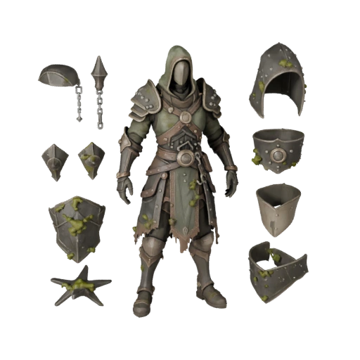 Modèle de personnage guerrier PNJ blindé de Fantasy - Monté