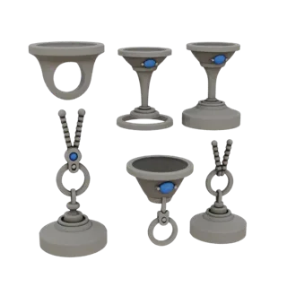 Gold Boho Ring And Pendant Set 3D model, three-quarter front view, AR viewer studio render, gold finish.