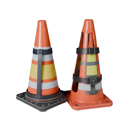 Warehouse Safety Cone Modular 3D model, isometric modular kit view, showing plastic shells, form detail.