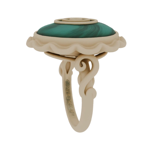 Malachite and Gold Ring 3D Model
