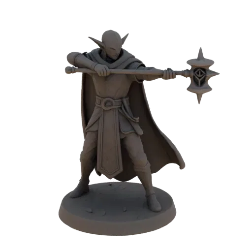 Fantasy Elf Cleric Miniature STL - Aiming
