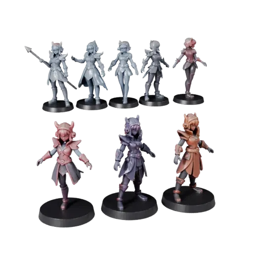 Vinyl Fantasy Figurine STL printable 3D model preview showing pose, three-quarter display angle
