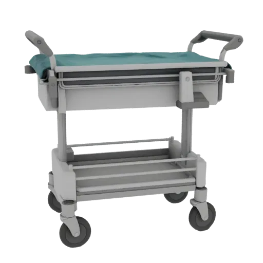 Ward Medical Cart Realistic 3D model, three-quarter studio render, showing painted metal, clinical silhouette.