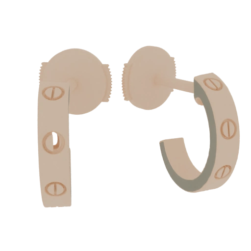 Cartier Love Hoop Earrings 3D Model