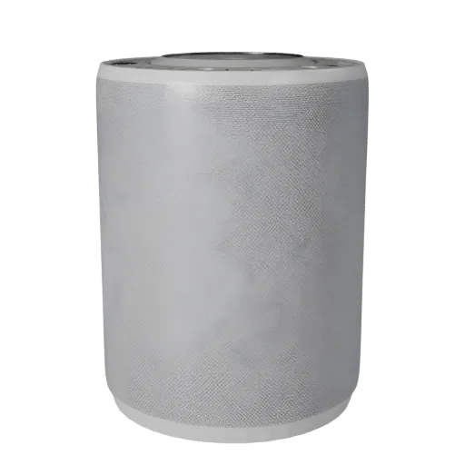 Minimal Smart Speaker Realistic 3D model, three-quarter studio render, showing white plastic, compact device geometry.