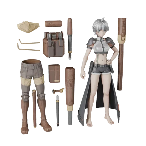 Anime Assault Assassin Character Model - Rigged